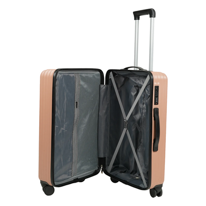 Trekova Expandable ABS Hardshell Spinner Suitcase with TSA Lock Rose Gold Side View