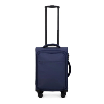 Trekova Cloud Carry-On Suitcase Soft-Side Fabric Spinner with TSA Lock - Blue - Front View