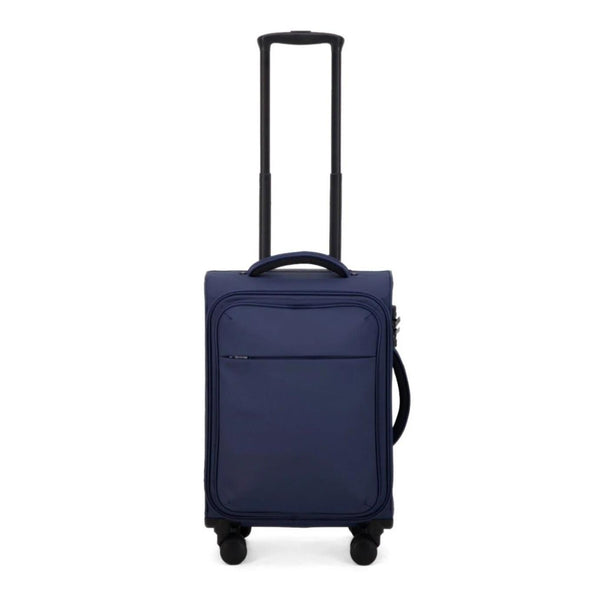 Trekova Cloud Carry-On Suitcase Soft-Side Fabric Spinner with TSA Lock - Blue - Front View
