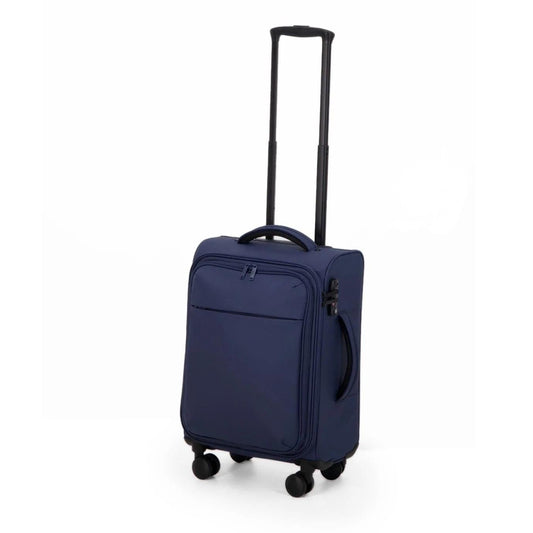Trekova Cloud Carry-On Suitcase Soft-Side Fabric Spinner with TSA Lock - Blue - Side View
