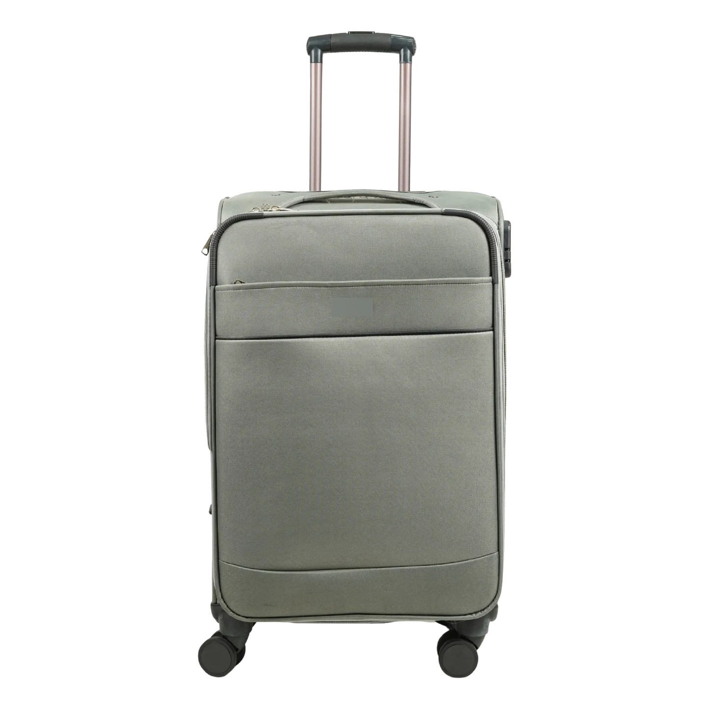 Trekova Fabric Spinner Suitcase with 360 Degree Wheels - Gray - Front View