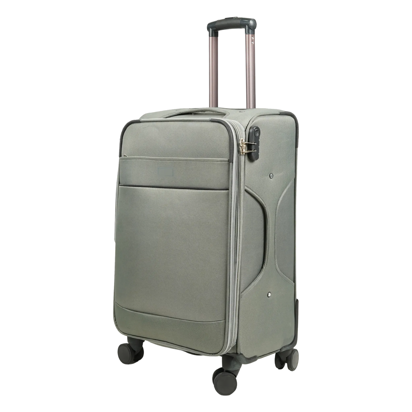 Trekova Fabric Spinner Suitcase with 360 Degree Wheels - Gray - Interior View