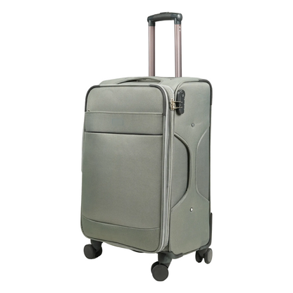 Trekova Fabric Spinner Suitcase with 360 Degree Wheels - Gray - Interior View